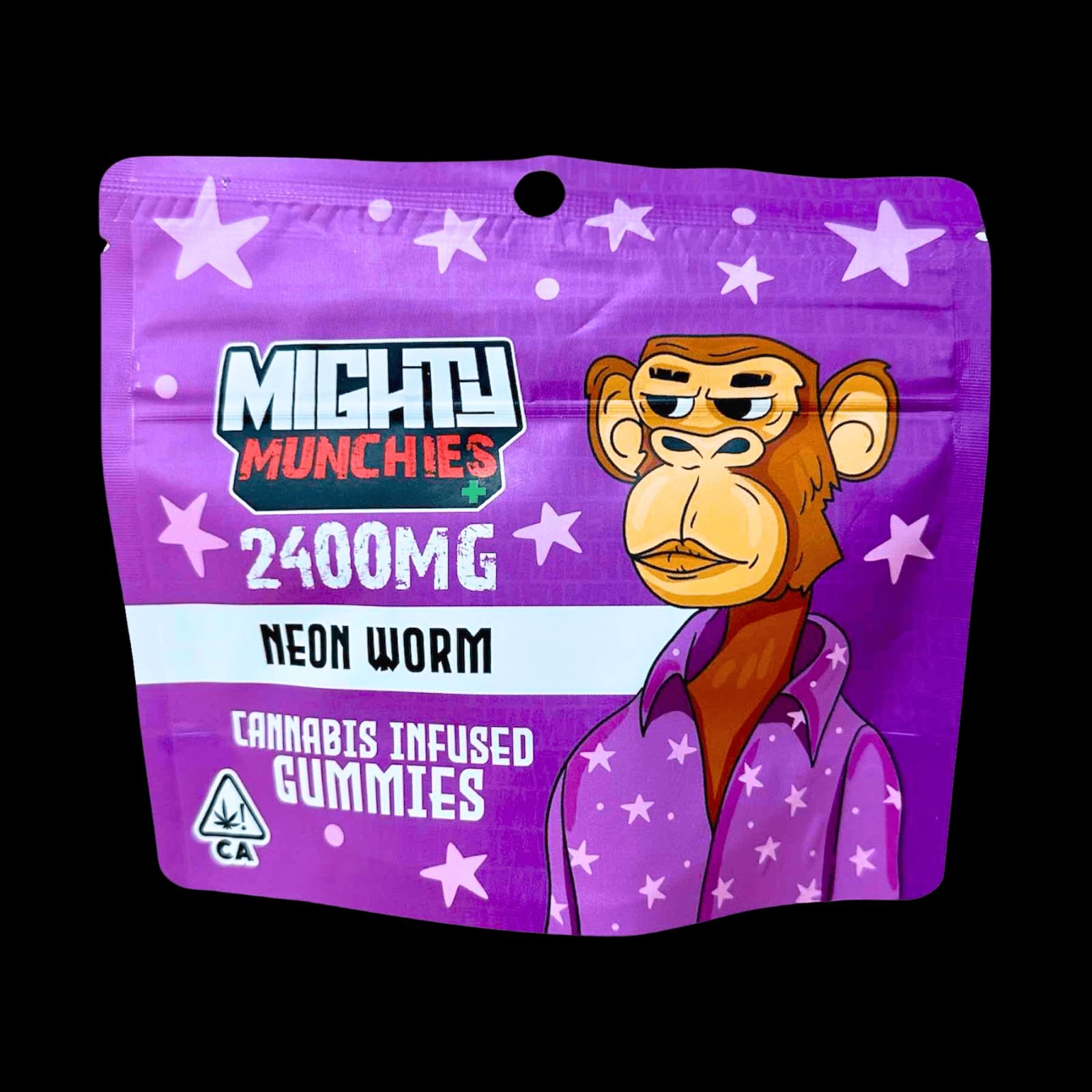 Mighty Munchies Neon Worm Cannabis Infused Gummies | 2400MG Mighty Munchies Neon Worm Cannabis Infused Gummies | 2400MG