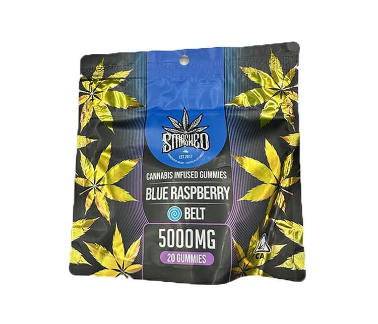 smashed-5000mg.jpeg Smashed Gummy Belts| Blue Raspberry Belt 5000MG - Image 1