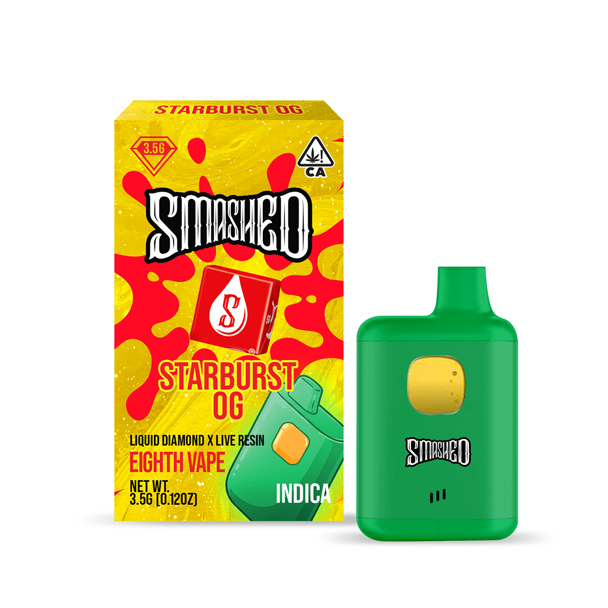 smashed-35g-starburst-og-ld-x-lr-disposable-indica-smashed-brand-4370385 Smashed 3.5g Starburst OG LD x LR Disposable