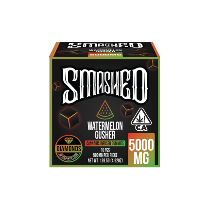 Smashed 5000mg Watermelon Gusher Liquid Diamond Gummies